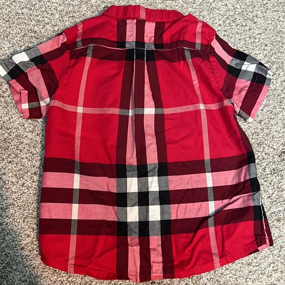 EUC Burberry Boys Dress Button Shirt Red 24m - Picture 3 of 4